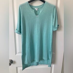 J. Jill Women's Linen Blend Seafoam Tunic Knit Sweater Lagenlook Size XS NWT